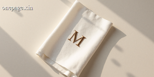 纯白底上的金色英文字母组合标志，采用优雅的衬线字体，下方带有细横线装饰